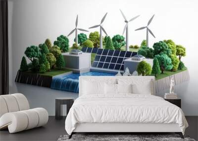 Renewable Energy Landscape Model with Wind and Water Wall mural