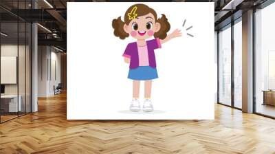 cute little kid girl with  vector illustration desig. Wall mural