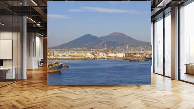 Panorama of Naples, view of the port in the Gulf of Naples and M Wall mural