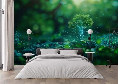 The World with Environmental of social and good governance concept. Save our Planet Climate change Wall mural