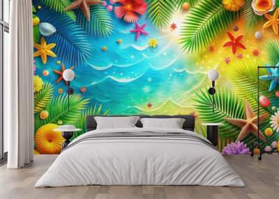 Abstract colorful summer background with a vibrant pattern, summer, background, texture, abstract, colorful, pattern Wall mural