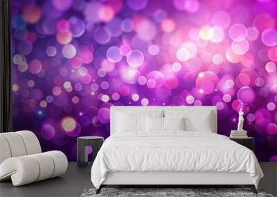 Abstract purple and pink bokeh background, bokeh, abstract, blur, backdrop, colorful, vibrant, soft focus, lights Wall mural