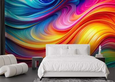 Abstract wallpaper with vibrant colors suggesting fluid motion and dynamic energy, abstract, wallpaper, visually stunning, colorful Wall mural