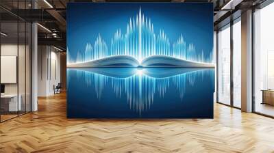 Audio book education concept with sound , education, audiobook, learning, study, listening, knowledge, technology Wall mural