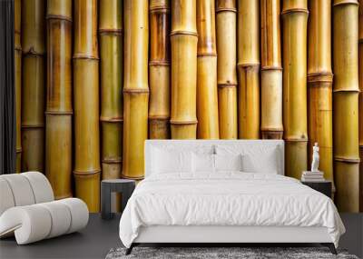 Close up of bamboo sticks, nature, Asian, texture, green, natural, pattern, forest, organic, plant Wall mural