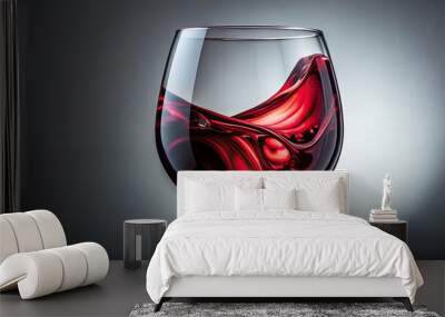 Close-up shot of a red wine glass with elegant swirls of burgundy liquid , Celebration, Vineyard, Alcohol, Beverage Wall mural