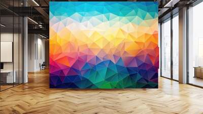 Modern geometric mosaic low-poly template as a captivating backdrop, geometric, modern, low-poly,mosaic, template, design Wall mural