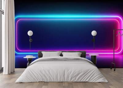 Neon line graphic with futuristic design, neon, lines, graphic,abstract, digital, modern, glow, bright, vibrant, geometric Wall mural