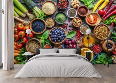 Vibrant mix of natural and supplemental nutrition for health and wellness , nature, prescription, blend, holistic Wall mural