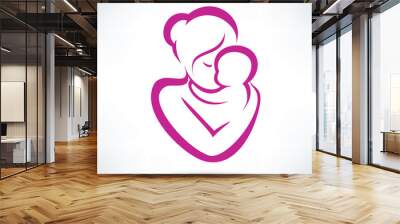 mom and baby vector icon Wall mural