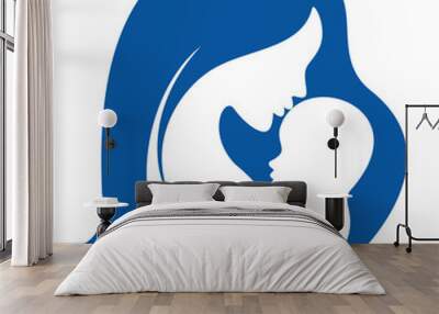 mother and baby vector symbol Wall mural