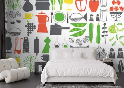 vector - cooking elements Wall mural