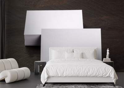 Photo mockup of blank white business card with stack Wall mural