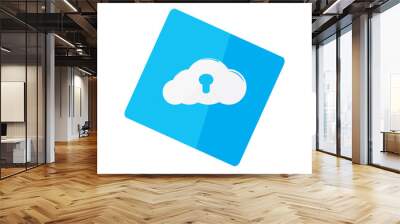 Isolated cloud computing symbol on a sticker - Vector Wall mural