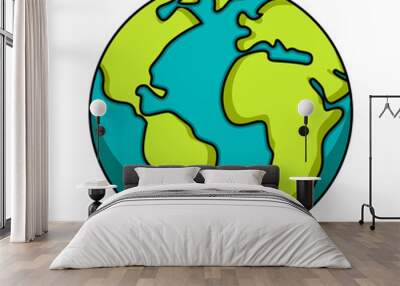 Isolated earth icon image. Earth day Wall mural