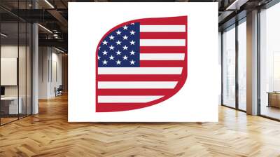 Isolated flag of United States. Vector illustration design Wall mural