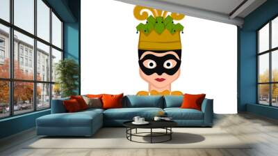 Isolated man avatar with mardi gras ornaments. Vector illustration design Wall mural