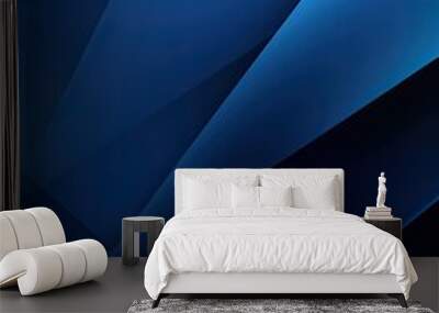 Modern dark blue background with abstract shapes dynamic Wall mural