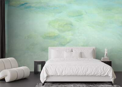 Clean and clear light blue water of Caribbean sea.  Wall mural