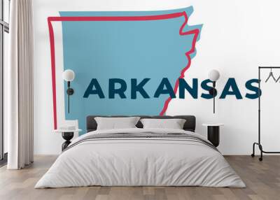 Arkansas US State. Sticker on transparent background Wall mural