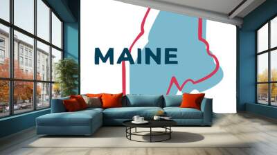 Maine US State. Sticker on transparent background Wall mural