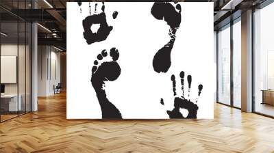 Hand and foot prints Wall mural