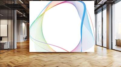 Big data, network connectivity structure, data transfer. Curved frame made of dynamic neon curved lines for technology concepts, user interface design, web design. Wall mural