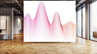 rainbow gradient wave element on transparent background for web design, social, or print projects. Wall mural