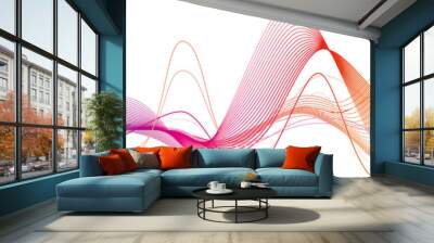 Sleek, multicolored waveform illustration on transparent background, symbolizing sound waves, data visualization, and modern design, for technology and audio-related projects Wall mural