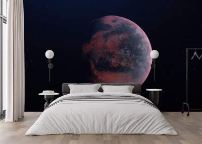 Alien Planet in the outer space - 3D Rendered Wall mural