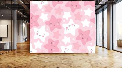 seamless pastel star pattern vector illustration Wall mural