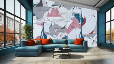 Background of old color posters, abstraction and texture. Wall mural