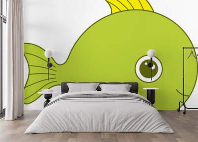 Cute fish clipart design illustration Wall mural