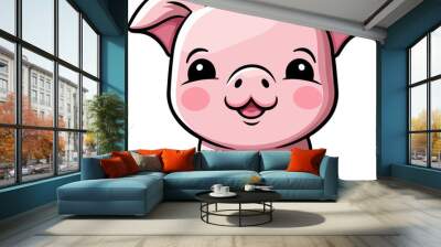 Cute pig clipart design illustration Wall mural