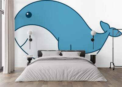 Cute whale clipart design illustration Wall mural