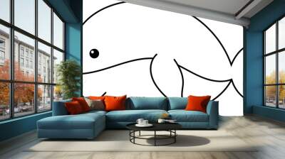 Cute whale clipart design illustration Wall mural