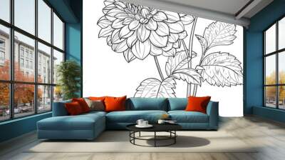 Dahlia clipart design illustration Wall mural