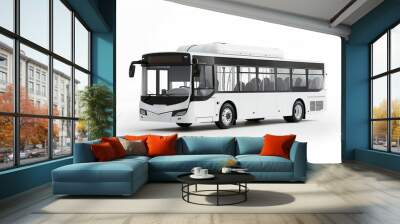 Modern city bus on a white background with space for text. Wall mural