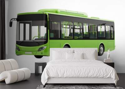 Modern green city bus on transparent background. Wall mural