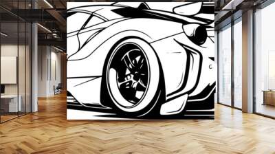 Racing car drawing clipart design illustration Wall mural