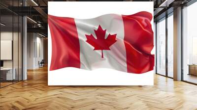 Realistic waving Canadian flag on transparent background for nat Wall mural