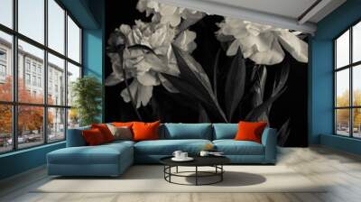 Photo white flowers peonies Wall mural