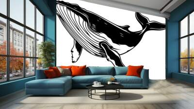 Whale drawing clipart design illustration Wall mural