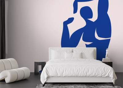 inspired by henri matisse abstract woman silhouette in pose. the female body is cut out. flat vector Wall mural