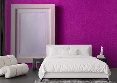 Abstract minimalism colofrul paper background with empty picture frame.; Wall mural