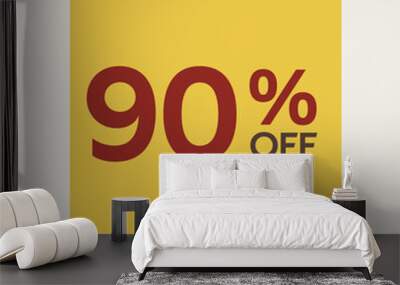 90% percent discount tag. for sale. promotion. special offer promotion. discount percentage. vector  Wall mural