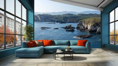 Nature s Canvas: A Scenic View of the Cantabrian Sea and Rocky Coastline Wall mural