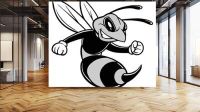 Bee Mascot Illustration Wall mural