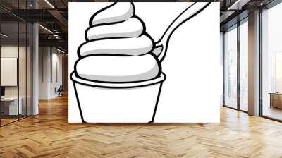 Ice Cream Icon Illustration Wall mural