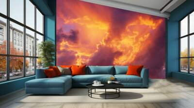 Colorful cloudscape view in sunset Wall mural